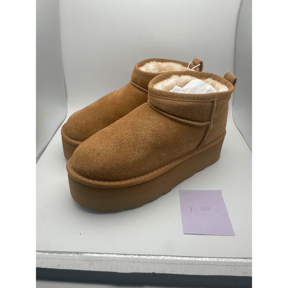 CUSHIONAIRE Women's COZY Genuine Suede pull on platform boot, Chestnut 7 - Picture 2 of 6